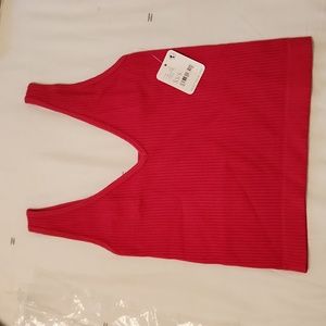 FREE PEOPLE Solid Ribbed Brami in Cherry NWT Size XS/S